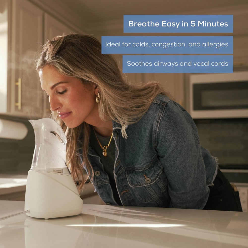 Steam Inhaler for Sinus Relief, Allergies, Quick Setup, Variable Control