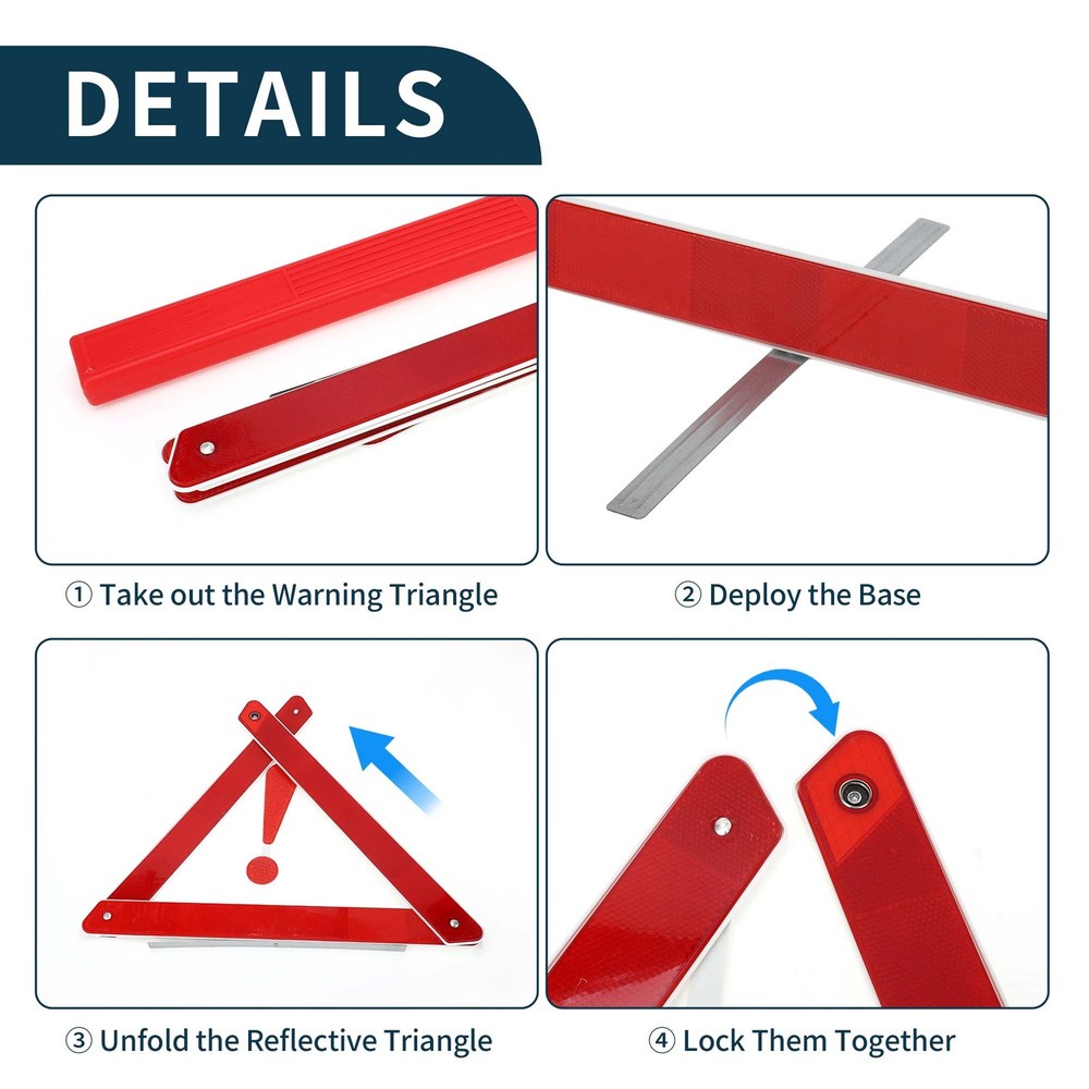 Car Safety Warning Triangle with Storage Case Triangle Warning Sign 1 Pcs