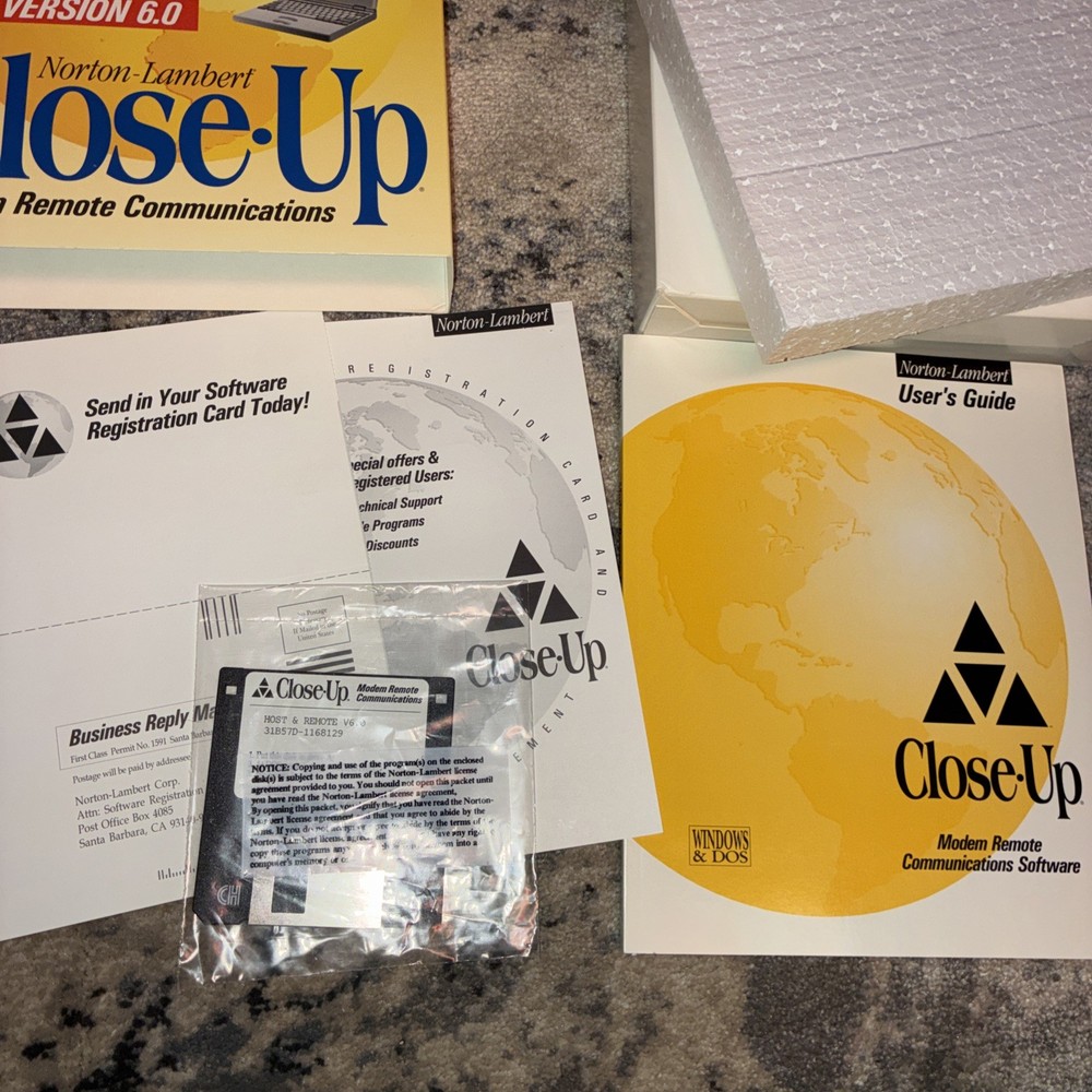 NORTON-LAMBERT CLOSE*UP Version 6 Remote Disk 3.5 - New Open Box