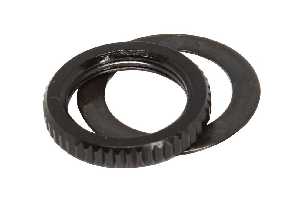 Toggle Switch Nut and Washer US Fine Knurl for Switchcraft Toggle Switch - Black