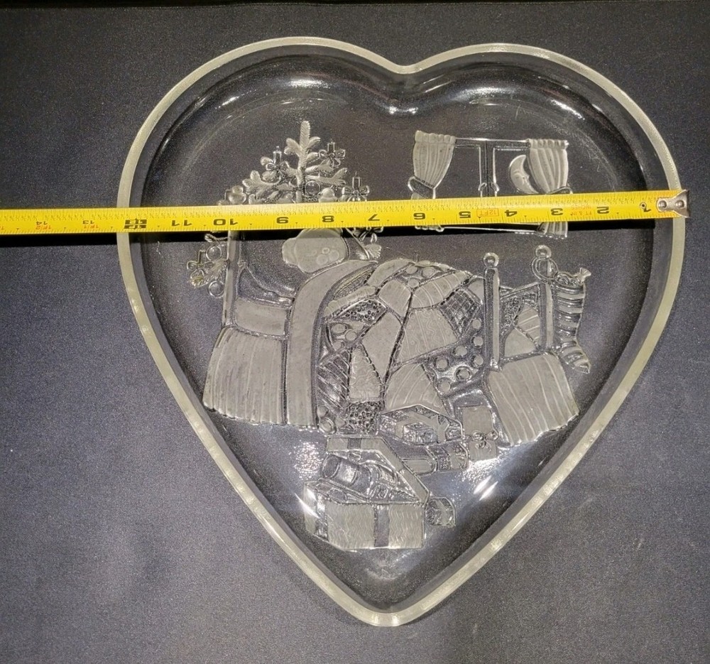 3 Large Clear Christmas Platters
