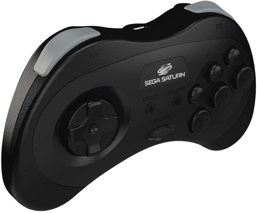 Retro-Bit 2.4 GHz Wireless Controller 8-Button Sega Saturn, Genesis Mini - Black