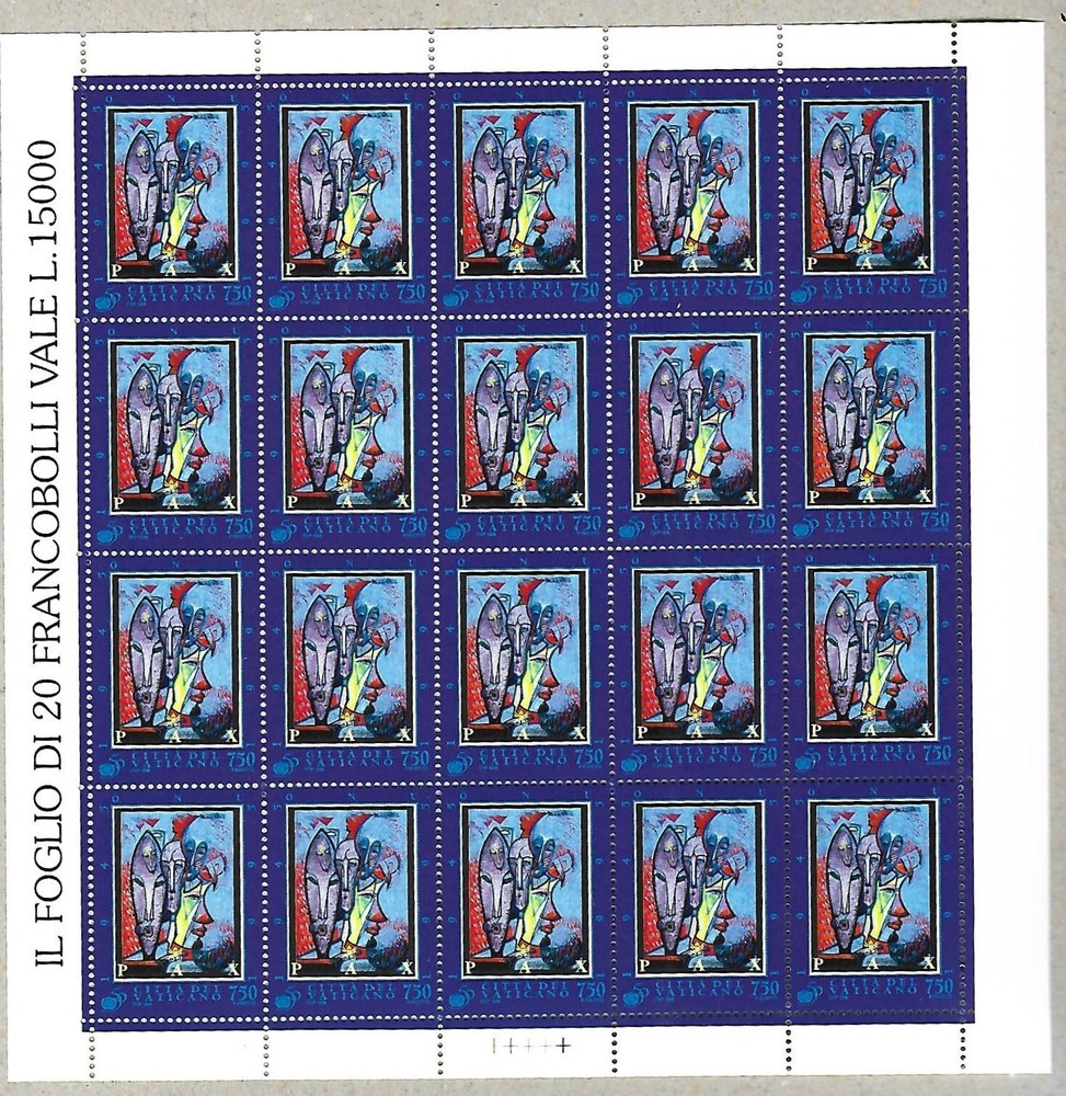 (FS297) Vatican Full sheets 1995 UNO MNH