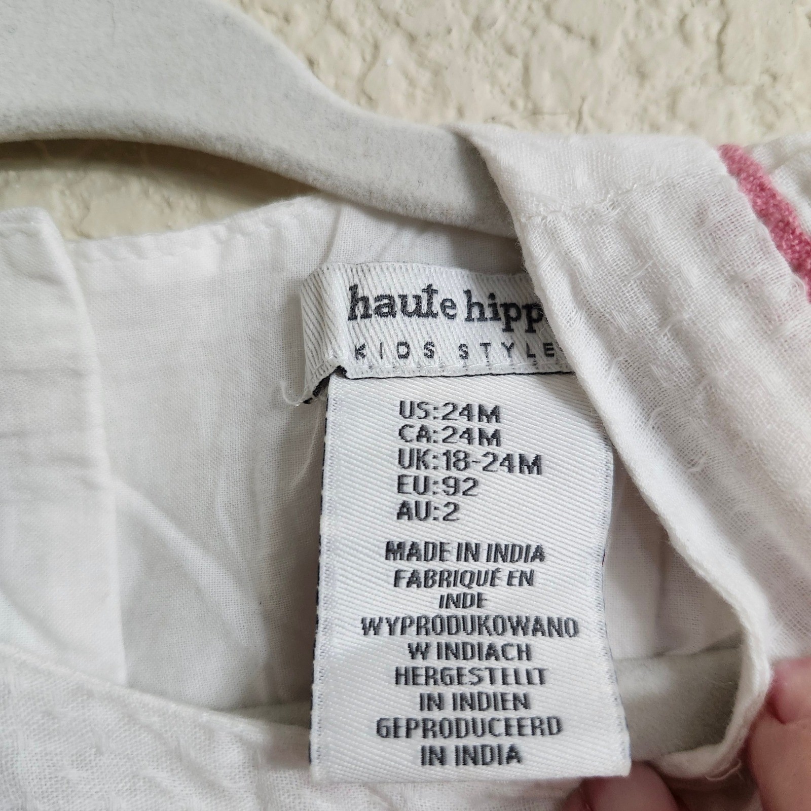 Haute Hippie Baby 24M White Floral Spring Cotton Ruffle Dress Pink Yellow