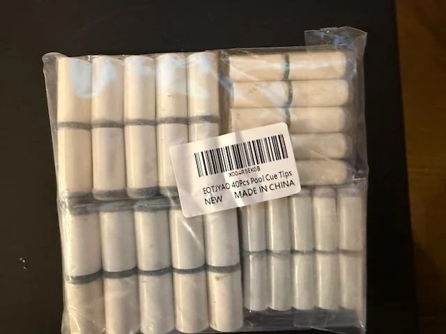 40Pcs Slip On Pool Cue Tips Replacement Kit, 4 Sizes Upgrade Pool Stick Tips