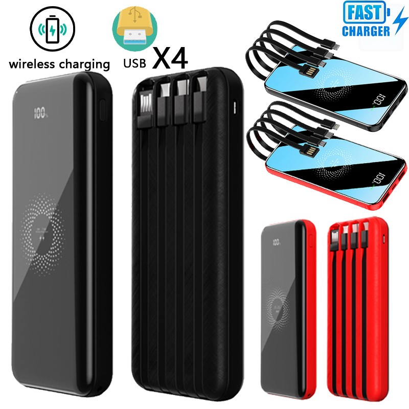 Wireless Power Bank Backup Fast Portable Charger External Battery 1000000mAh