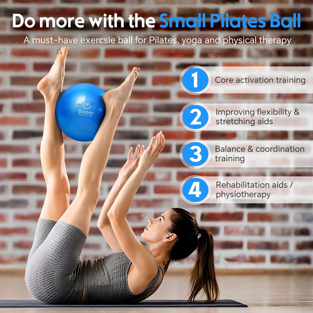 Small Exercise Ball, 9 Inch Mini Pilates Ball with Exercise Guide, Small Work...