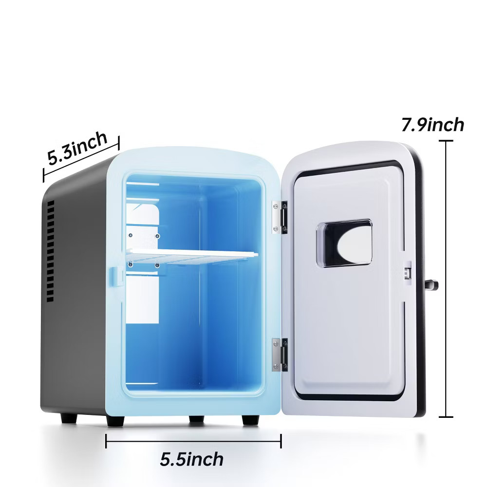 Kenmore 6 can Mini Refrigerator: Countertop Tiny Fridge for Skincare & Makeup,