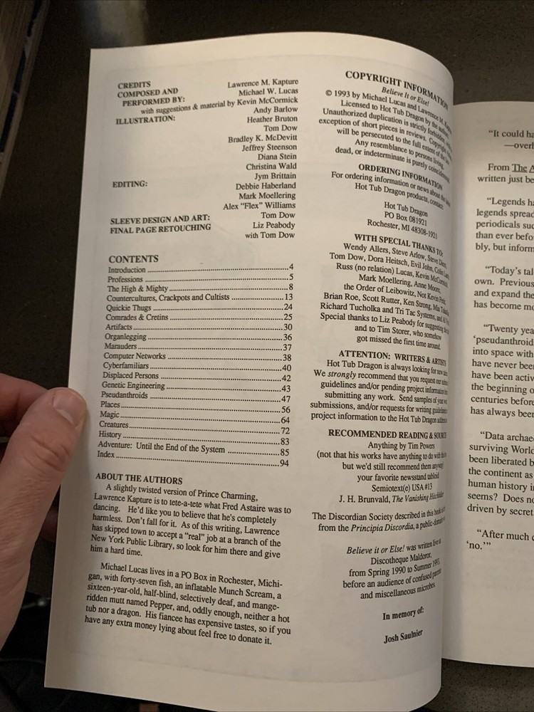 Gatecrasher RPG Believe It or Else ! SC  Supplement HTD#1010