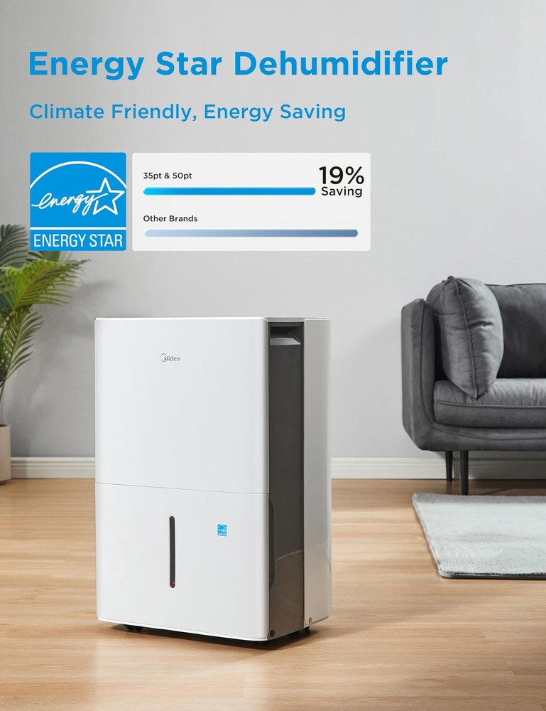 Midea 4,500 Sq. Ft.Dehumidifier (White)