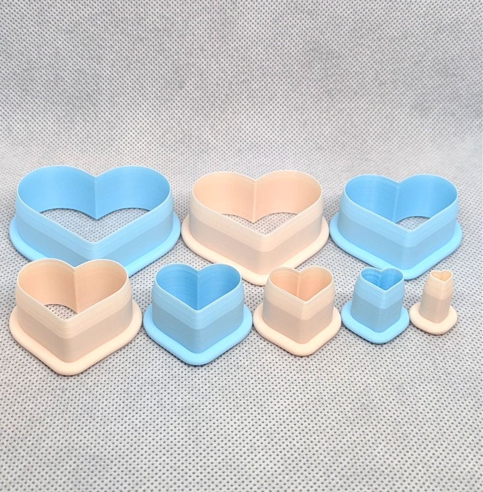 Heart Clay Cutter Shape Set ~ Polymer Crafting Tool ~ Stackable Outline