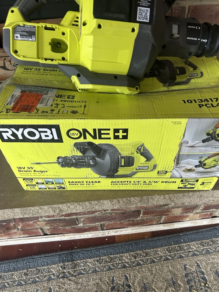 **Missing Cable*** Ryobi PCL457B Cordless Drain Auger (TOOL ONLY)