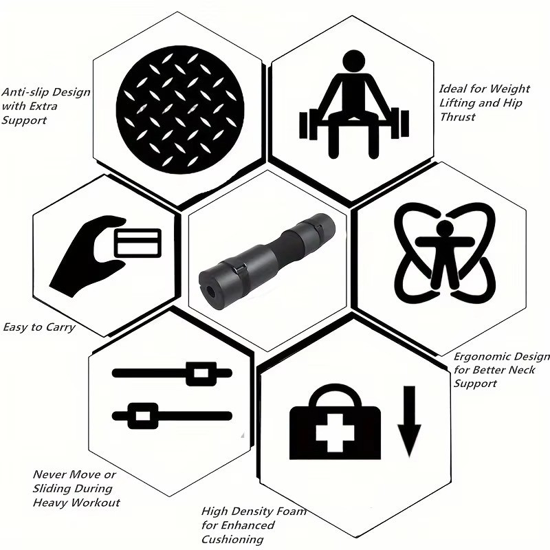 Barbell Squat Pad and Strap - Neck and Shoulder Protector for Squats, Lung...