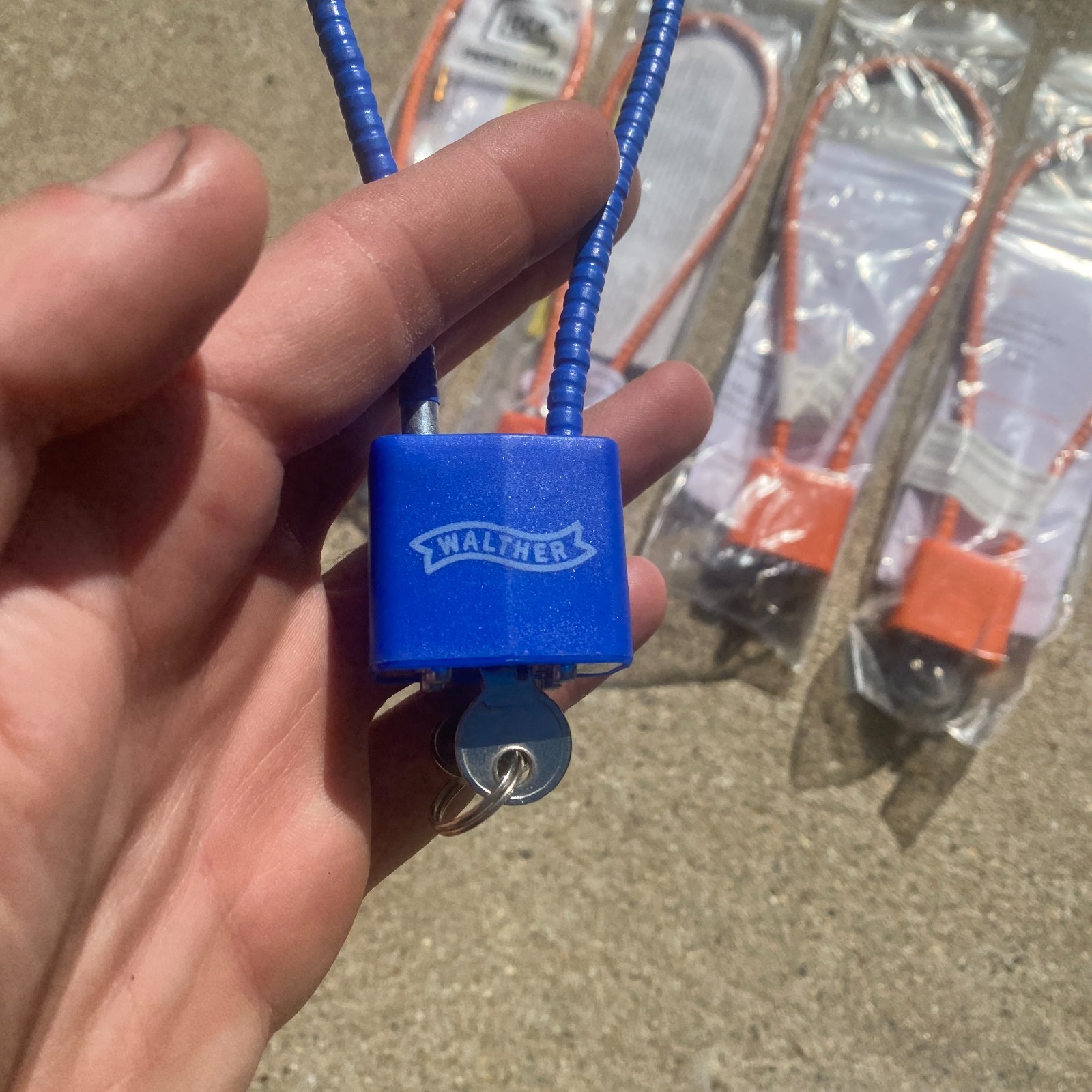 New Cable Gun Locks Lot of 7 Lock Orange Glock Ruger Walther Assortment