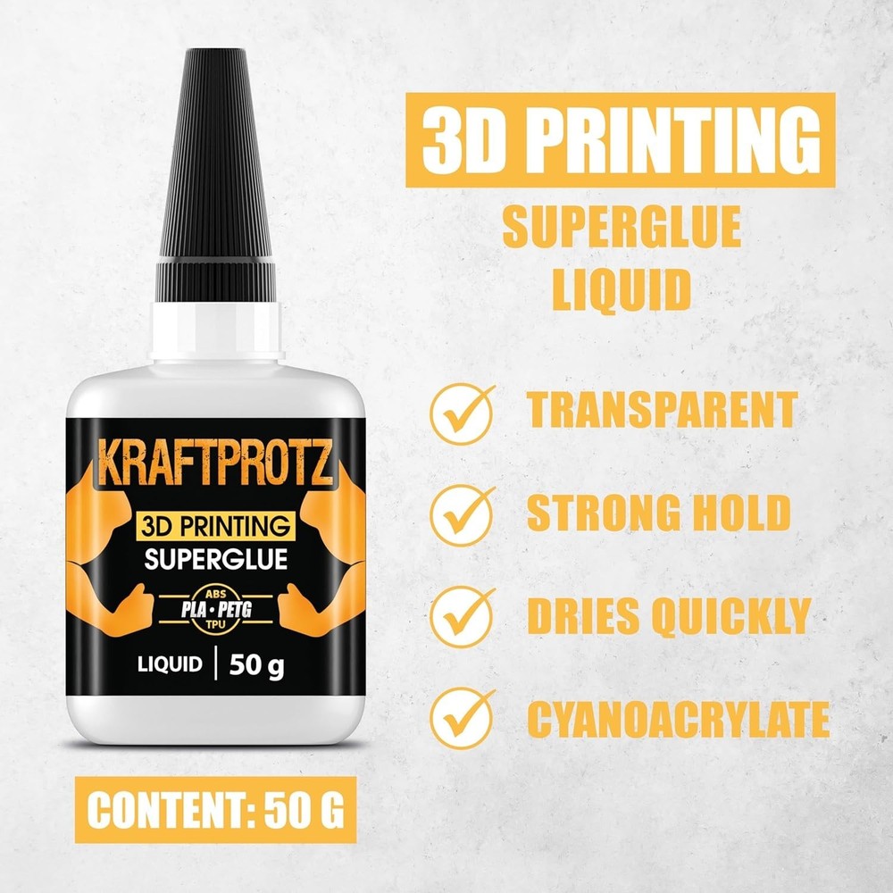 Precision 3D Printer Glue 50g - Ultra Thin, Waterproof & Heat Resistant Formula