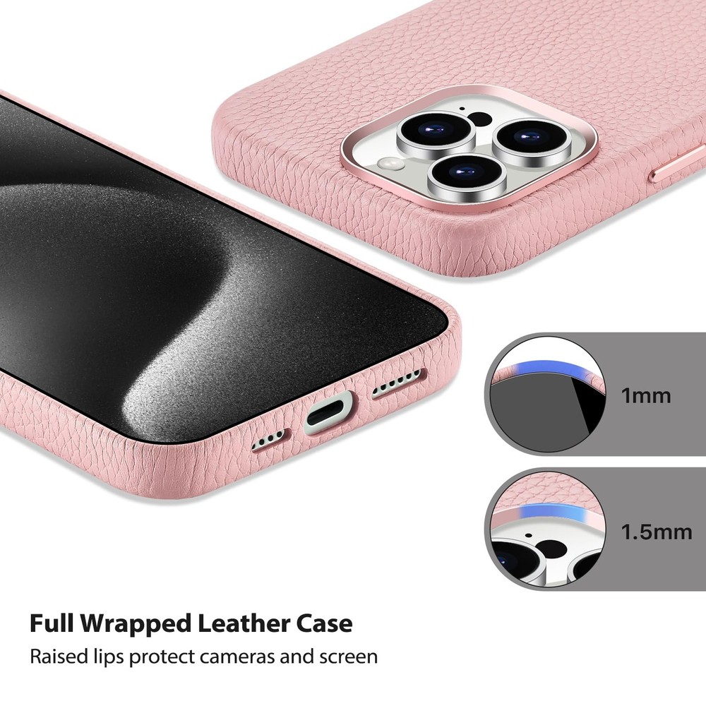 Belemay Leather Case Compatible with iPhone 13 Pro Max - MagSafe Compatible - Pr