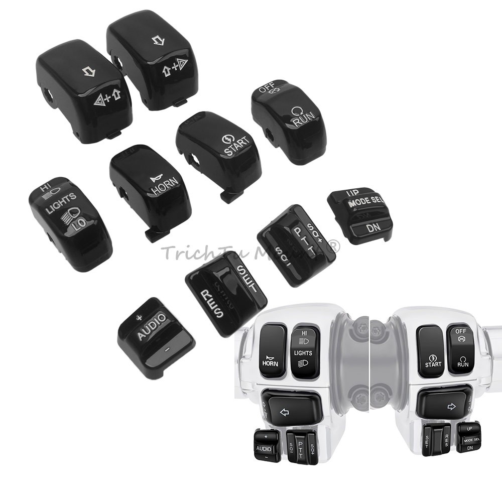 10x Hand Control Switch Buttons Cap For Harley Touring Road Electra Glide FLHTCU