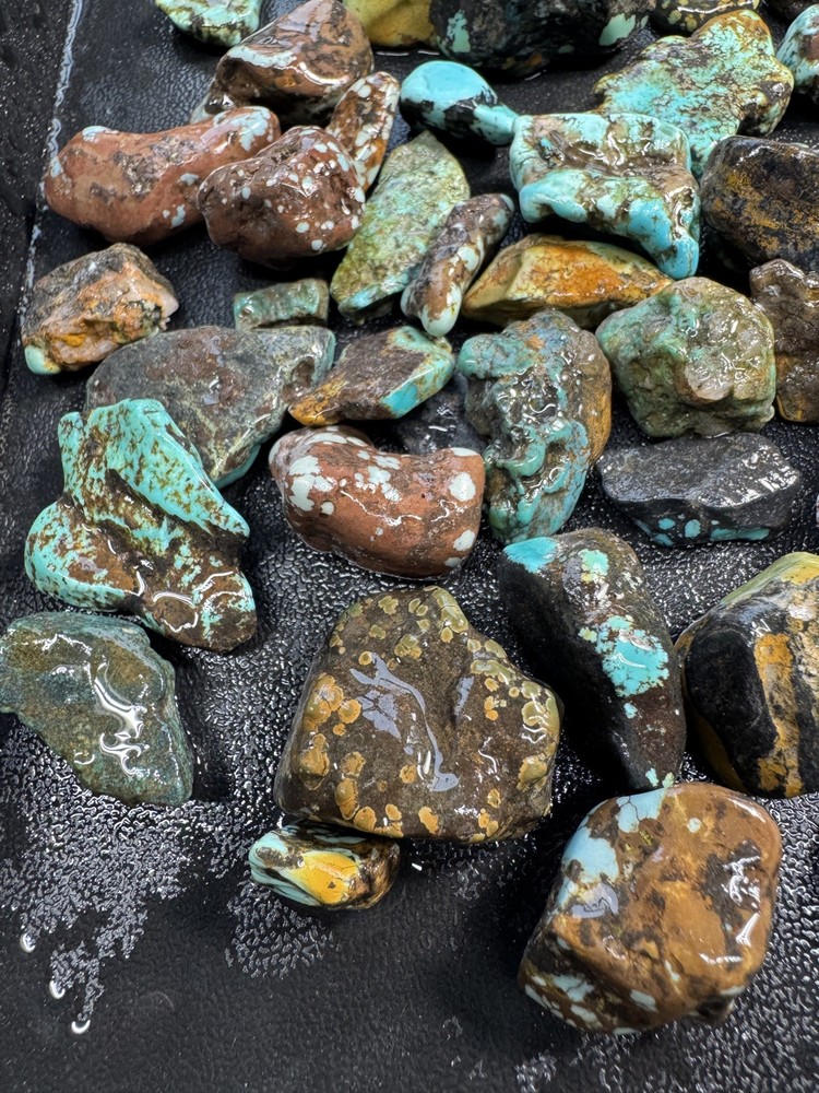 One Pound stabilized Turquoise small nuggets assorted mine free shipping