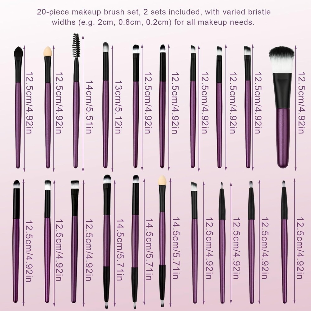 Professional Makeup Brush Set – Complete Face & Eye Makeup Brushes for Powder,