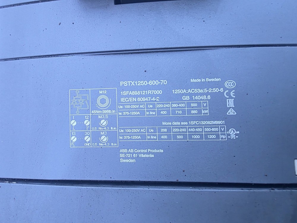 Abb PSTX1250-600-70 Soft Starter