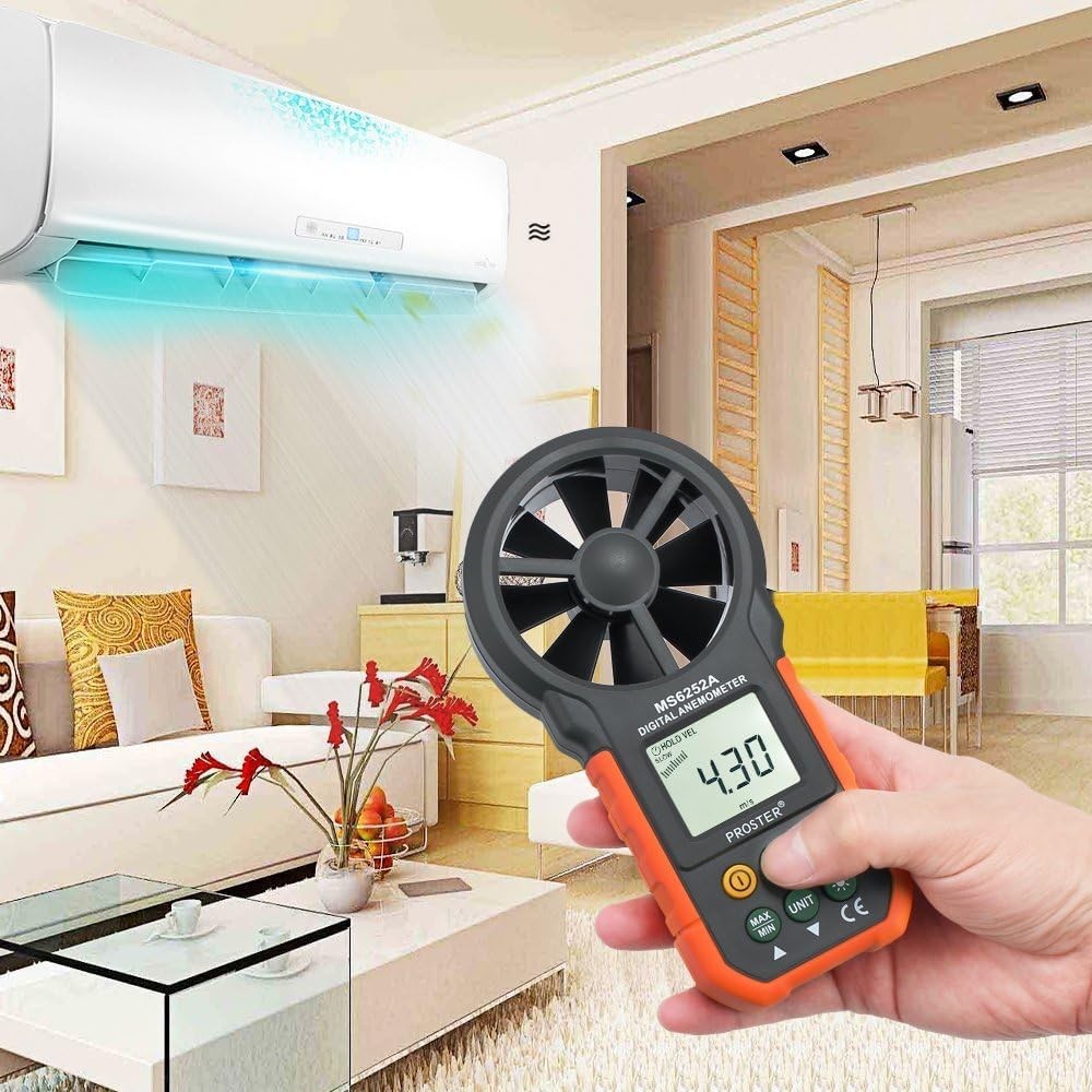 Handheld Anemometer Portable Wind Speed Meter Cfm Meter Wind Gauge With Lcd Back
