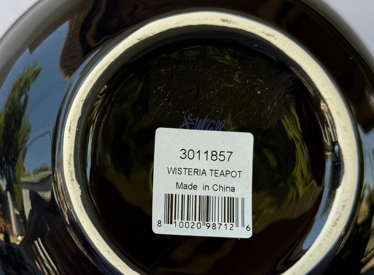 Blue Sky Clayworks Jeanette McCall Wisteria Icing on the cake Ceramic Teapot New