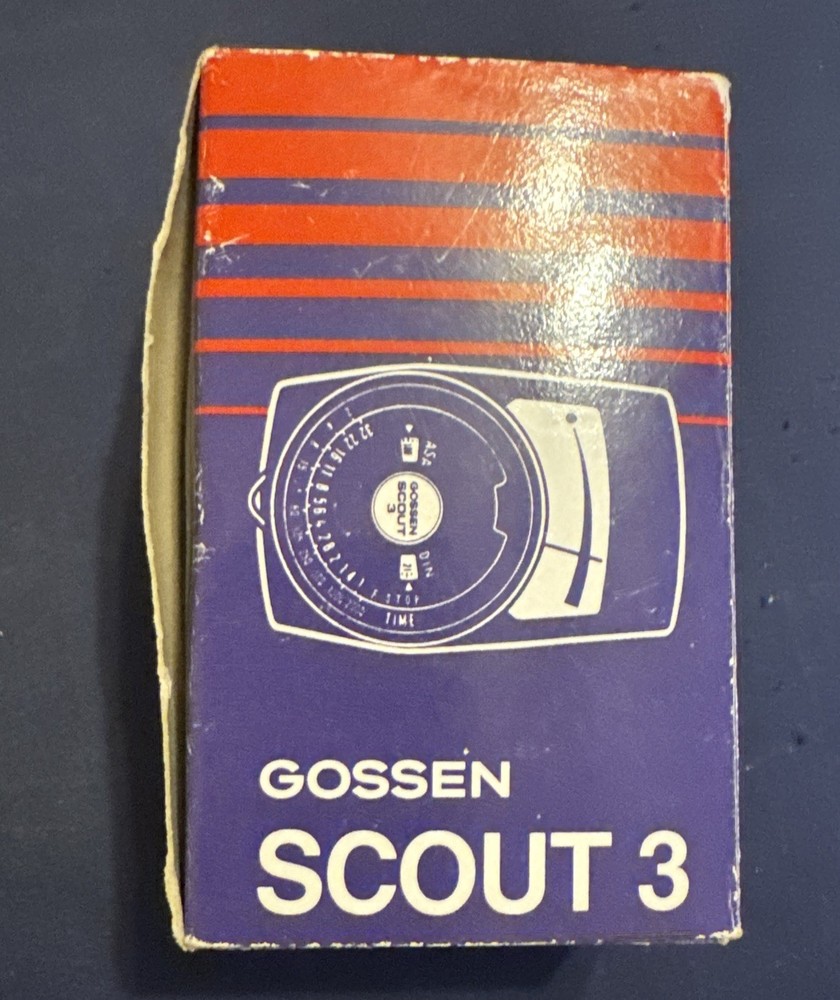 Gossen Scout Light Meter, black, w/Case & Strap, Original Box & Instructions