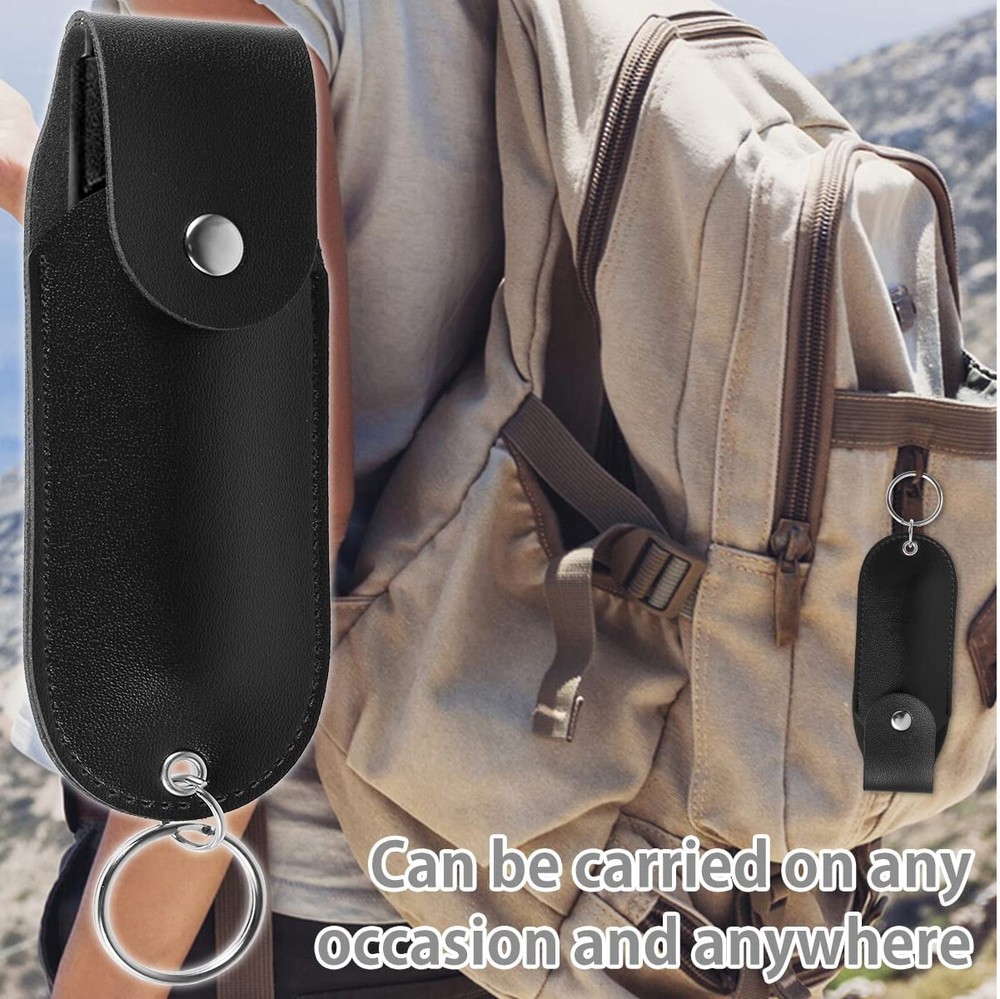 5 PACK BURN Pepper Spray Keychain Holster Case 1/2oz Self Defense Security Black