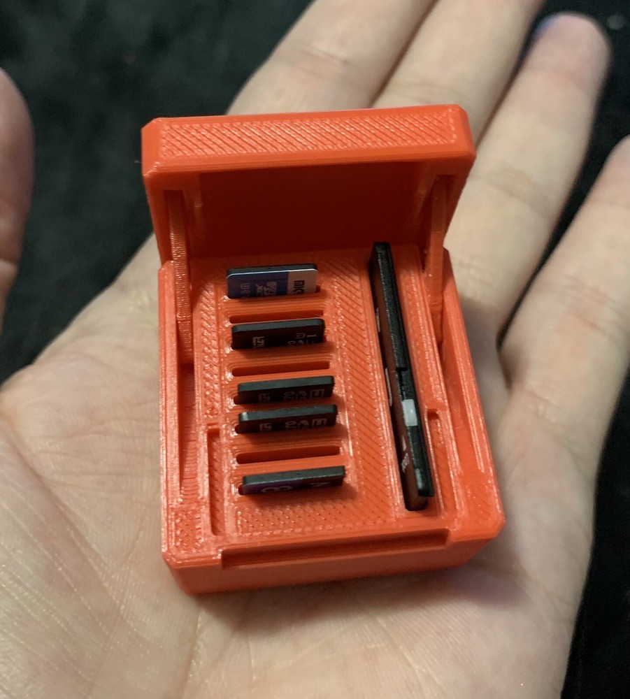 3D Printed Flip Top Mini SD Card Holder!