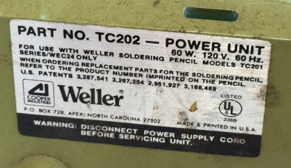 USED Weller TC202 Power Unit