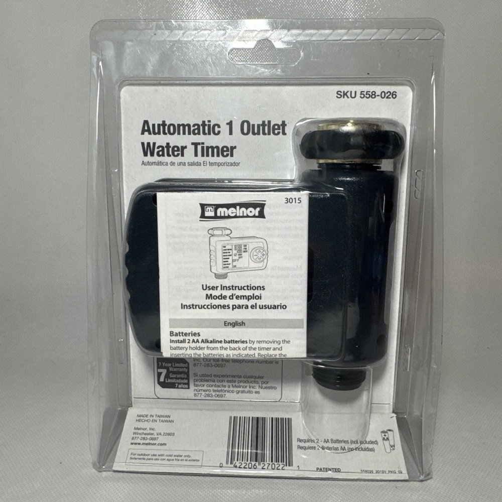 Meinor Automatic 1 Outlet Water Timer 558-026 LCD Screen Aqua Timer