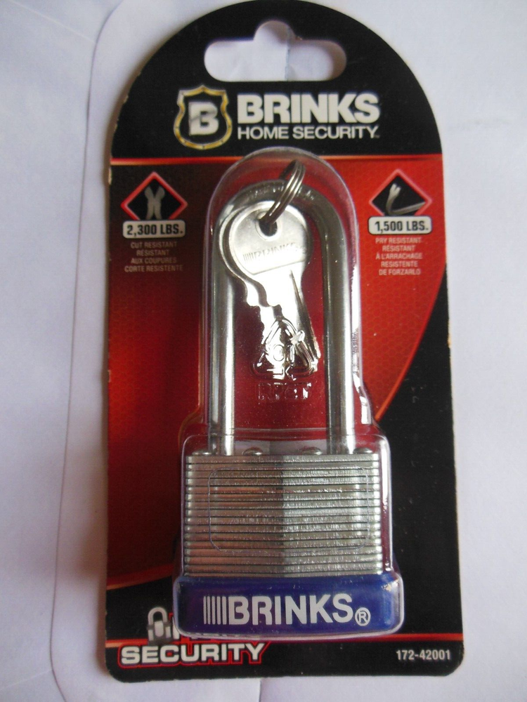 Brinks* High Security * Keyed Padlock* Long Shackle *FREE SHIPPING