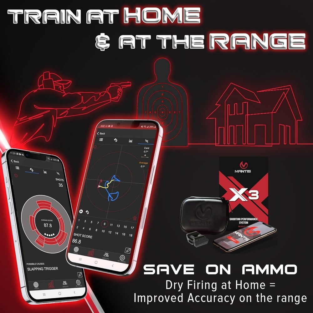 X3 Shooting Performance System |Dry Fire Training System | Works with Any Pis...