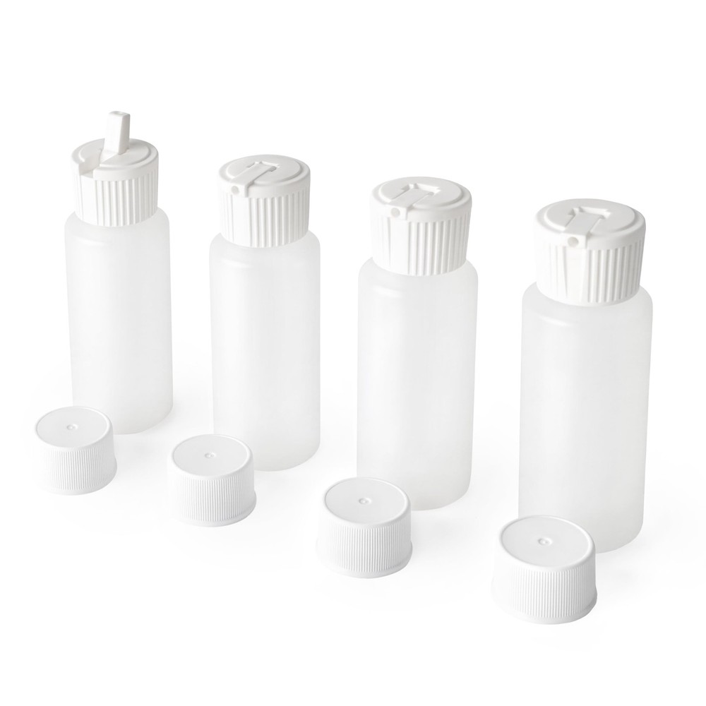 2oz TSA Approved Translucent Squeeze Bottles with Fliptop & Extra Screw Caps