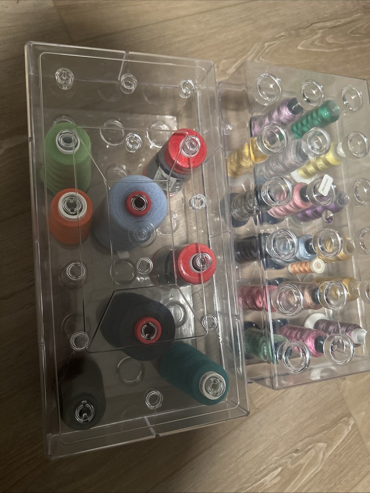 Spools Of Rayon, 17, Some Metallic And Polyester Thread, 8, With Cases