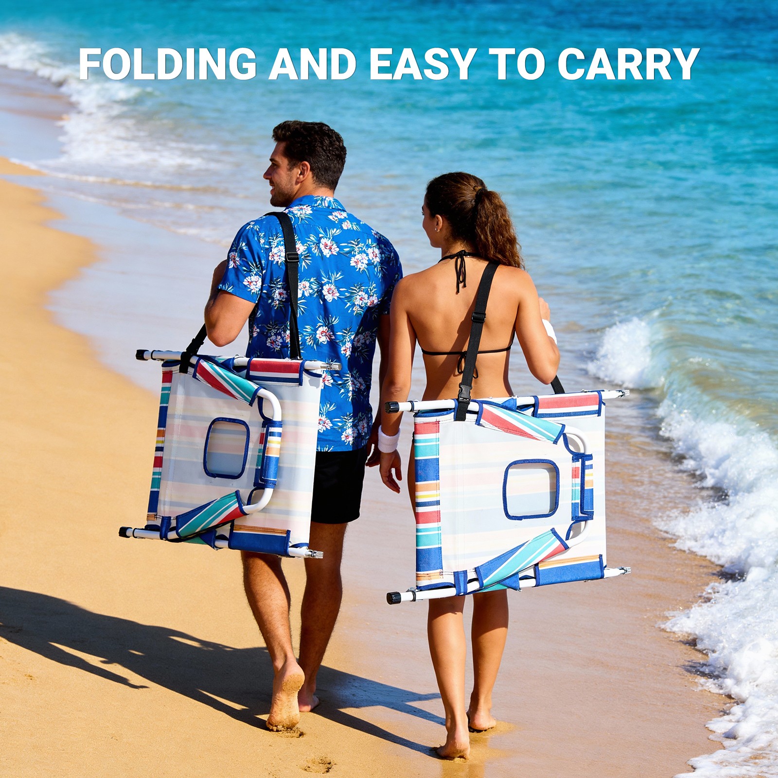 SLSY Folding Camping Cot with Mat & Face/Arm Hole for Adult Sleeping Bed Outdoor