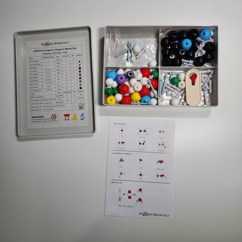 Atomic Architect Chymist Molecular Modeling Kit 125 Piece Set Student Edition