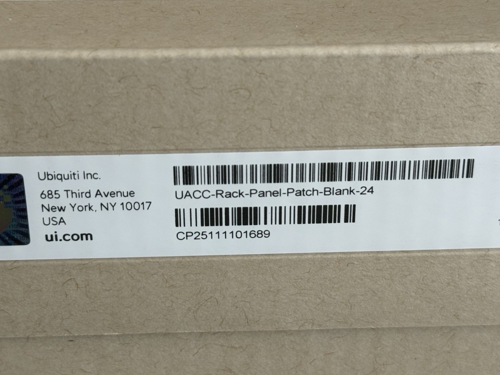 Ubiquiti Unifi Rack Mount Blank Patch Panel 24-Port UACC-RACK-PANEL-PATCH OPEN B