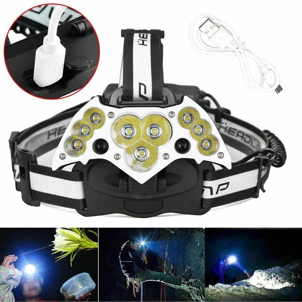 11X Rechargeable LED Headlamp Headlight 18650 Flashlight Head Torch