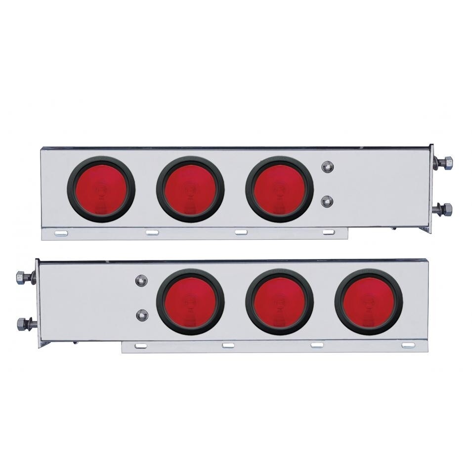 3 3/4" Bolt Pattern Stainless Spring Loaded Light Bar w/ Six 4" Light & Grommet