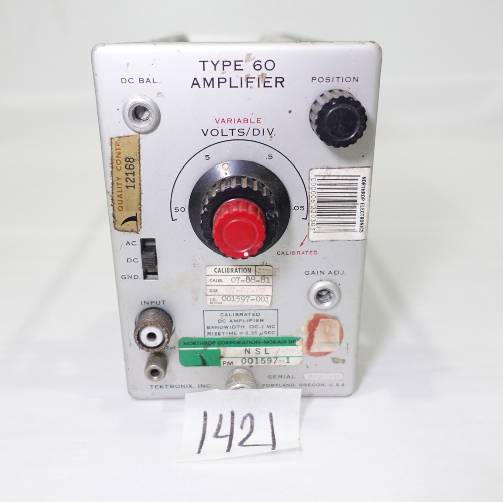 Tektronix Type 60 Tube Amplifier Plug In Unit - Untested
