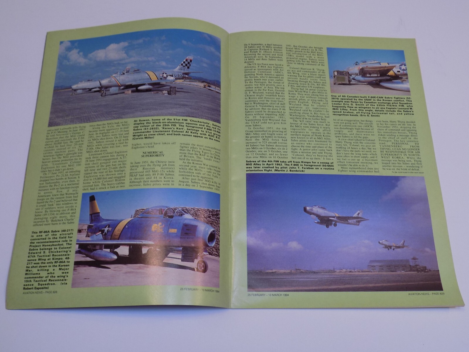 Aviation News Magazine Feb Mar 1994 Mitsubishi F1-T2 Plans Sabres in Korea RAF