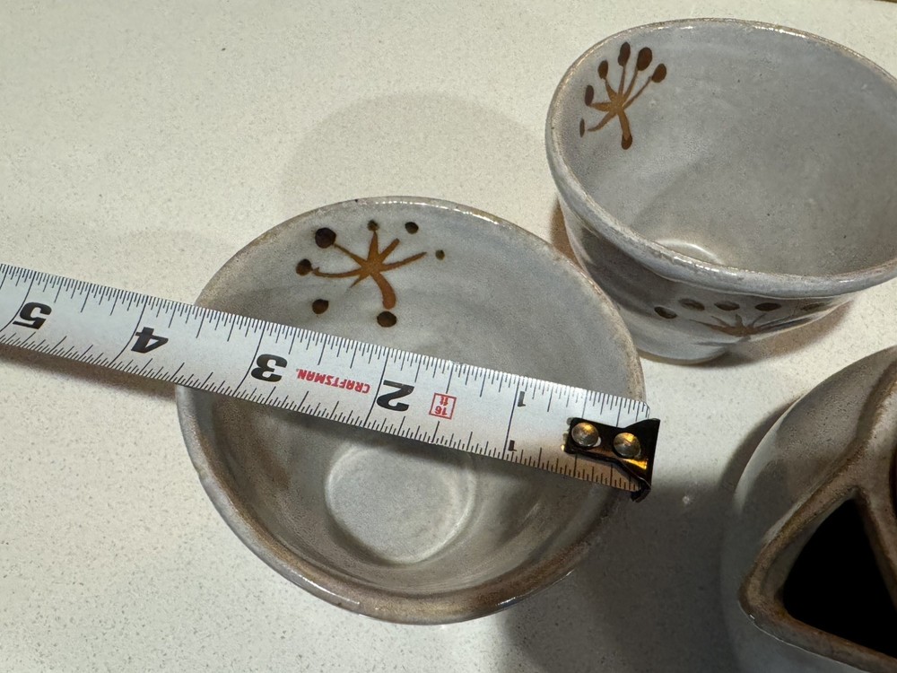 Handmade studio Pottery Teapot set with Lid & 2 Cups Rustic Stoneware Neutral