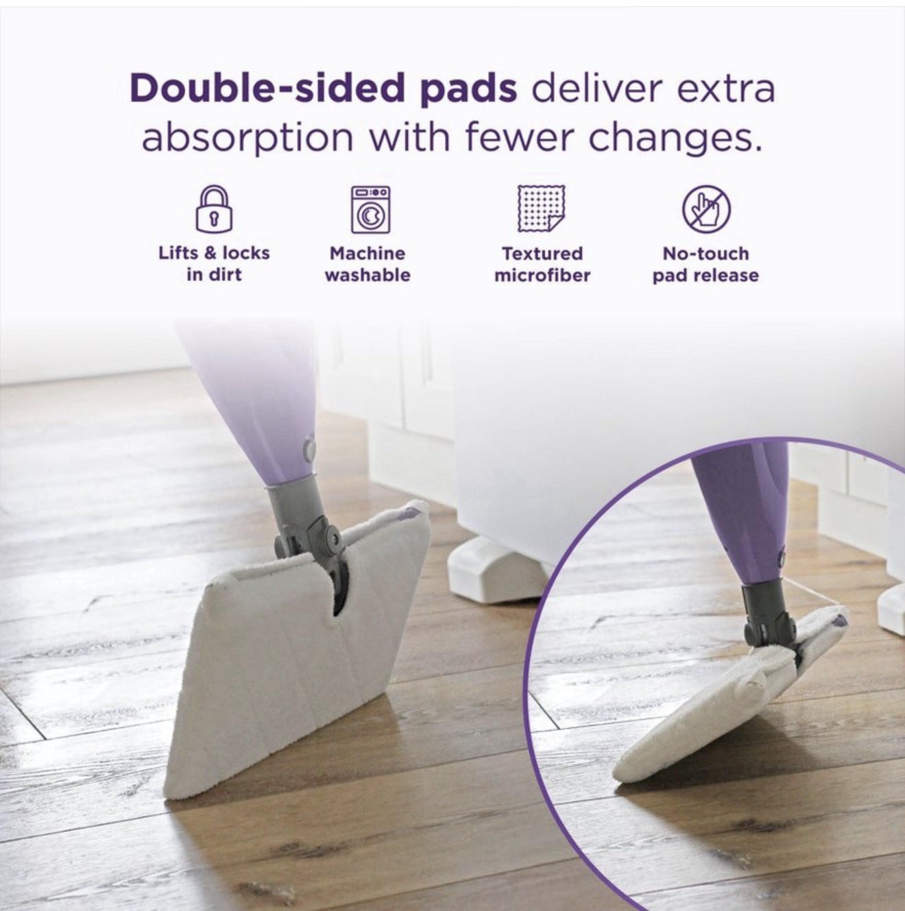 Shark Steam Mop Purple Lightweight Floor Cleaner w/ 3 Pads Fast Heat