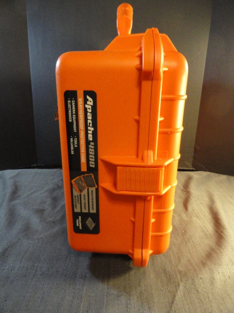 APACHE 4800 WEATHERPROOF PROTECTIVE HARD CASE CAMERA WEAPON ORANGE 19x13x7