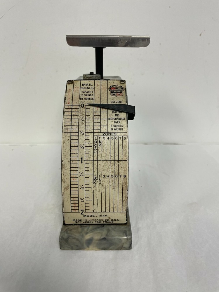 1952 Hanson Model 1546 2 Pound Marbleized Plastic Vintage Mail Scale