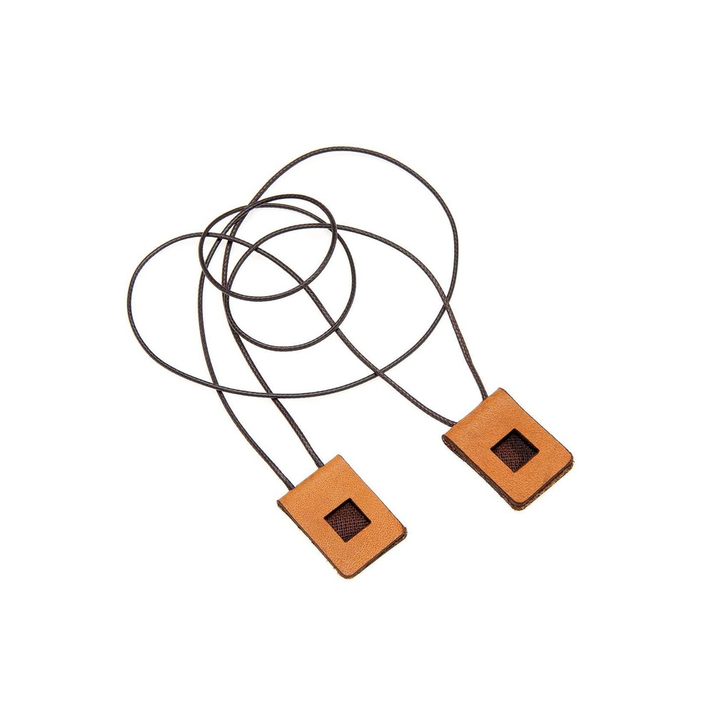 Intercession Genuine Leather Catholic Scapular Black/Yellow