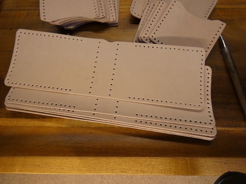 Leather wallet Spring Clip- Kit HAND STITCH-5 Sets