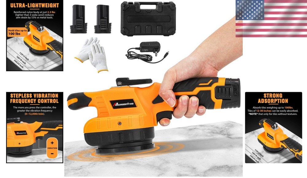 Pro Vibration Tile Tool Kit: Lightweight, Adjustable, & Portable