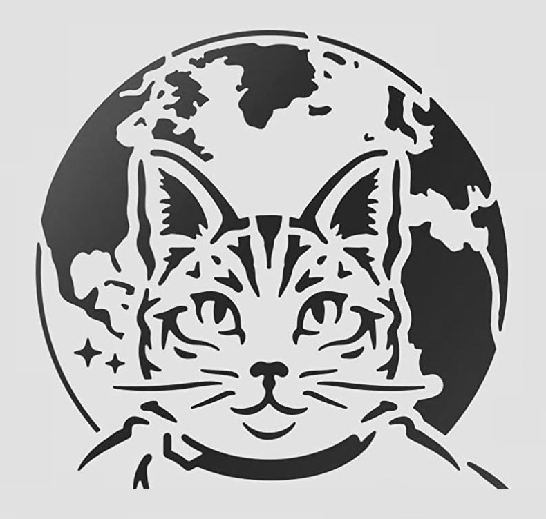 8"x8" Plastic Stencil - Cat (ME69)*****